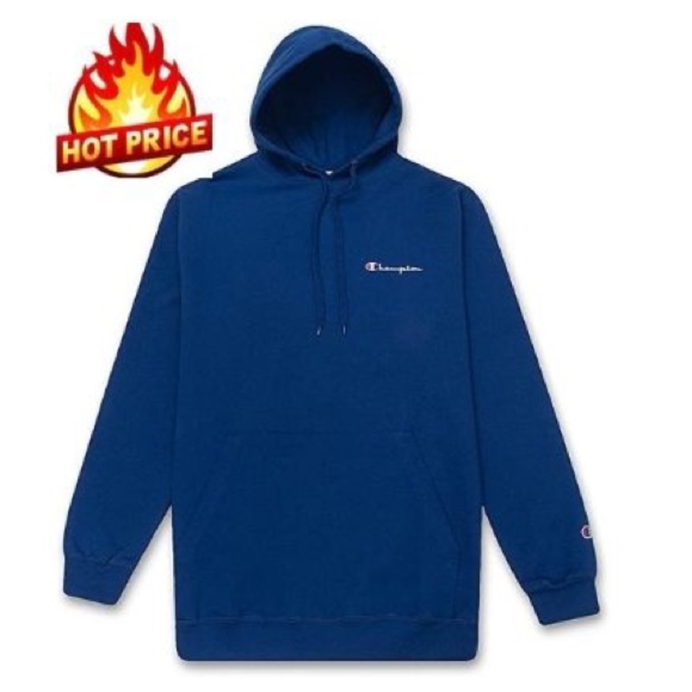 Champion Hoodie Big and Tall w/script 2XLT Royal Blue